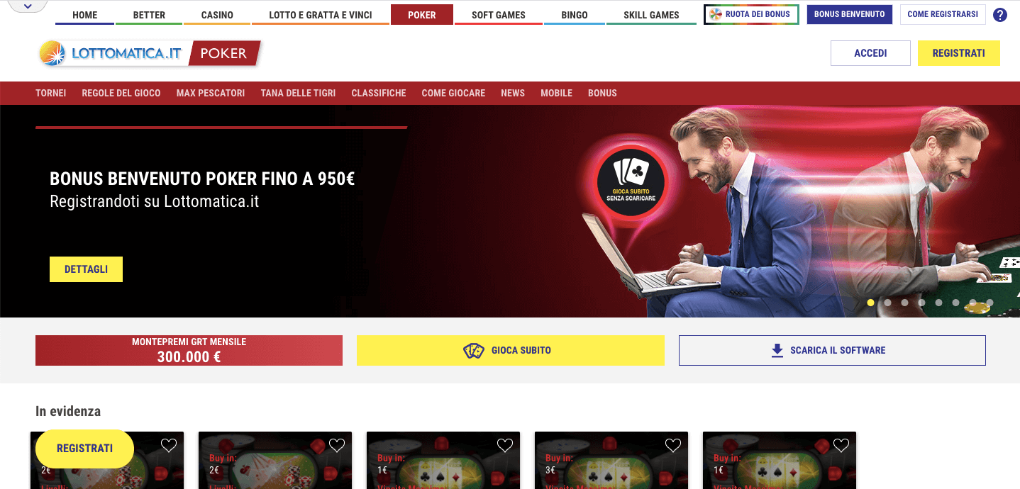 LottomaticaPoker homepage