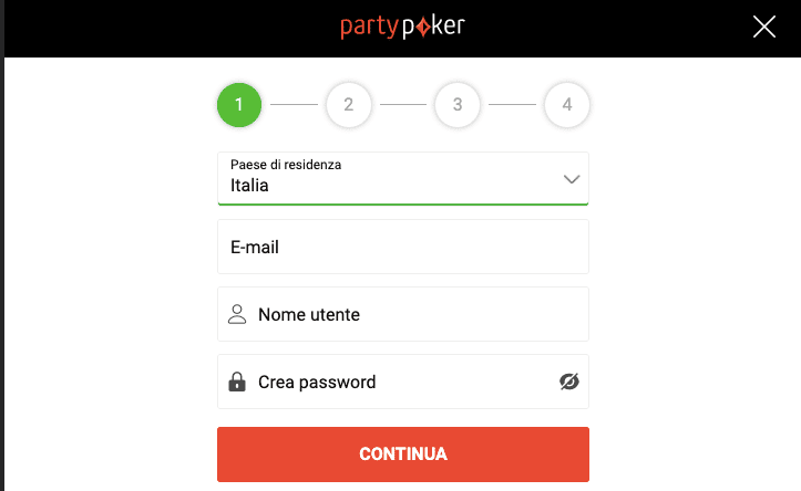 Party Poker Registrazione